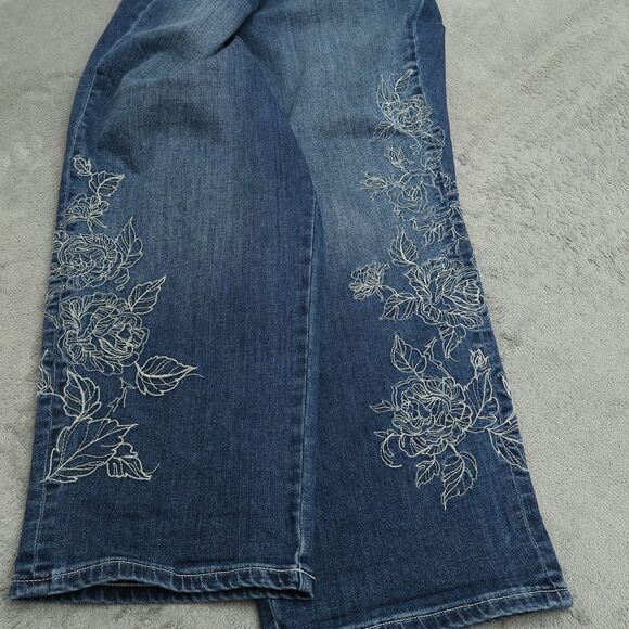 Lane Bryant Jeans Womens Size 20 Blue Mid-Rise Flex Girlfriend Crop 24.5" Inseam - Picture 2 of 16